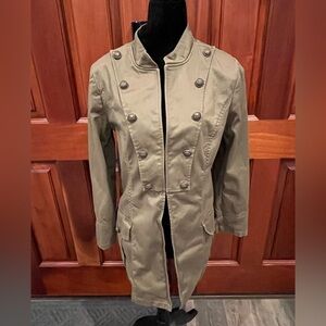 Soft Surroundings Womens Military Inspired Blazer Buttons Jacket Medium Petite